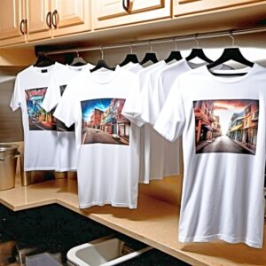 Sublimation-designs-on-row-of-hanging-t-shirts